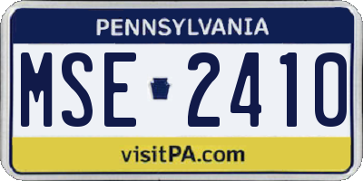 PA license plate MSE2410
