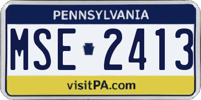 PA license plate MSE2413
