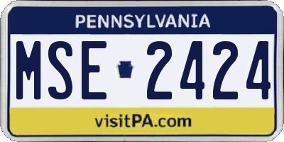 PA license plate MSE2424