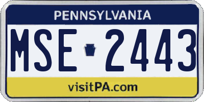 PA license plate MSE2443