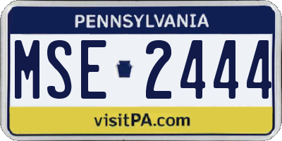 PA license plate MSE2444