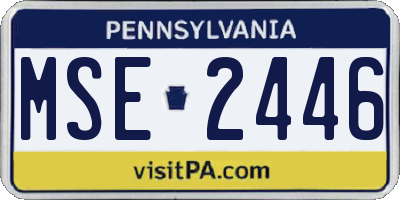 PA license plate MSE2446