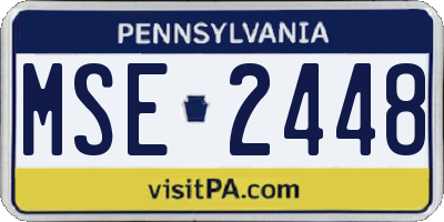 PA license plate MSE2448