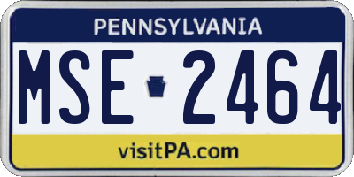 PA license plate MSE2464