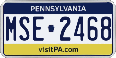 PA license plate MSE2468