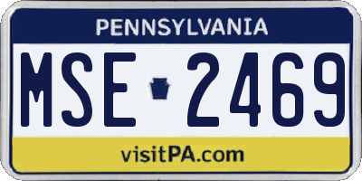 PA license plate MSE2469