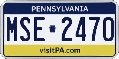 PA license plate MSE2470