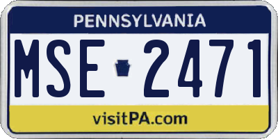 PA license plate MSE2471