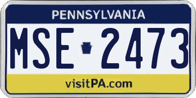 PA license plate MSE2473