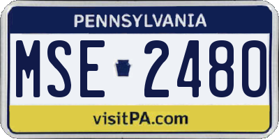 PA license plate MSE2480