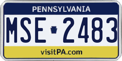 PA license plate MSE2483