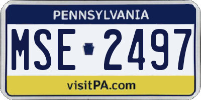 PA license plate MSE2497