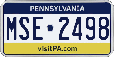 PA license plate MSE2498