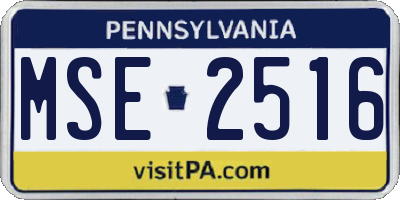 PA license plate MSE2516