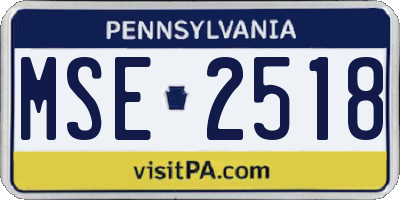 PA license plate MSE2518