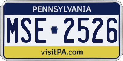PA license plate MSE2526