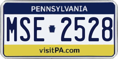 PA license plate MSE2528