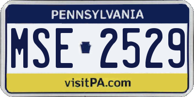 PA license plate MSE2529