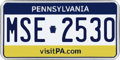 PA license plate MSE2530