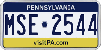 PA license plate MSE2544