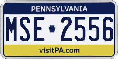 PA license plate MSE2556