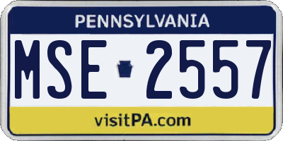 PA license plate MSE2557