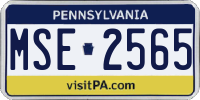 PA license plate MSE2565