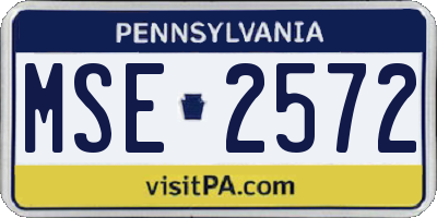 PA license plate MSE2572