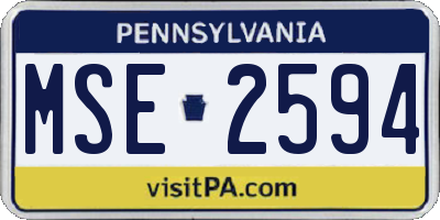 PA license plate MSE2594