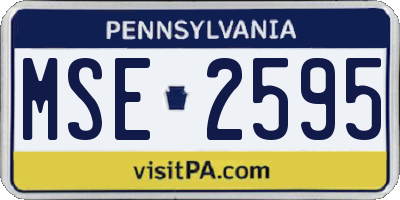 PA license plate MSE2595