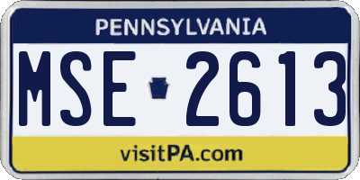 PA license plate MSE2613