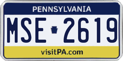 PA license plate MSE2619