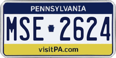 PA license plate MSE2624