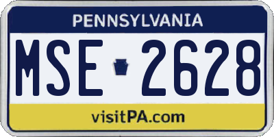 PA license plate MSE2628