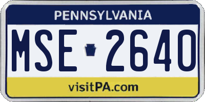 PA license plate MSE2640
