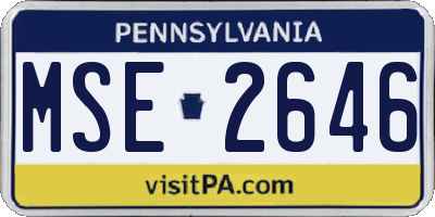 PA license plate MSE2646