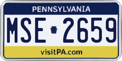 PA license plate MSE2659