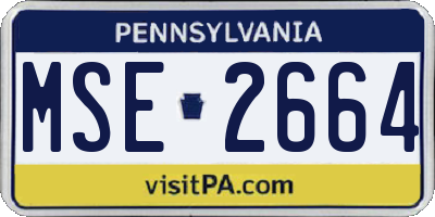 PA license plate MSE2664