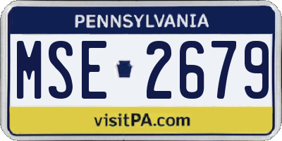 PA license plate MSE2679