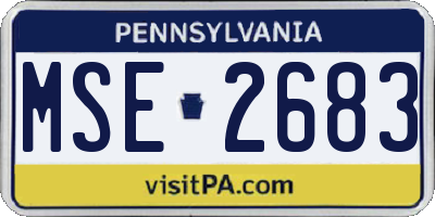 PA license plate MSE2683