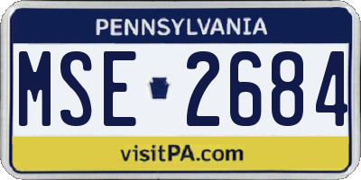 PA license plate MSE2684