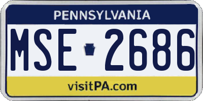PA license plate MSE2686