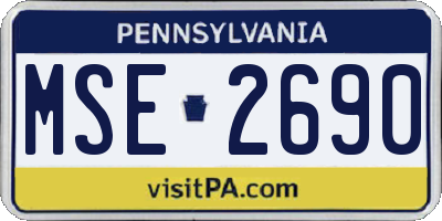 PA license plate MSE2690