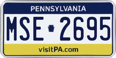 PA license plate MSE2695