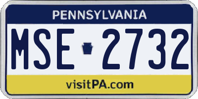PA license plate MSE2732