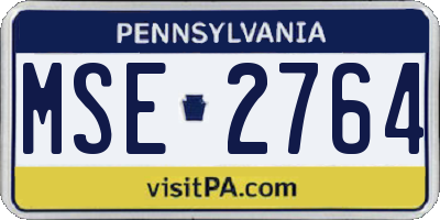 PA license plate MSE2764