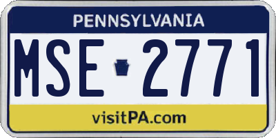 PA license plate MSE2771