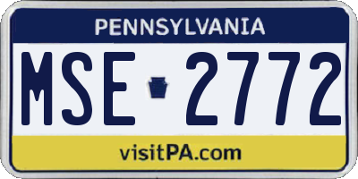 PA license plate MSE2772