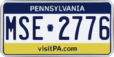 PA license plate MSE2776