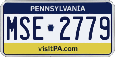 PA license plate MSE2779
